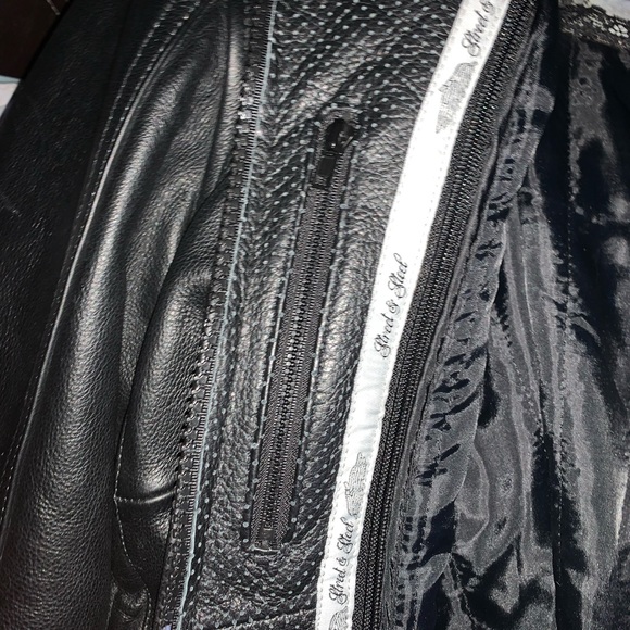 STREET & STEEL BLACK LEATHER ARMORED MOTORCYCLE JACKET Womens Large Biker - Picture 6 of 11